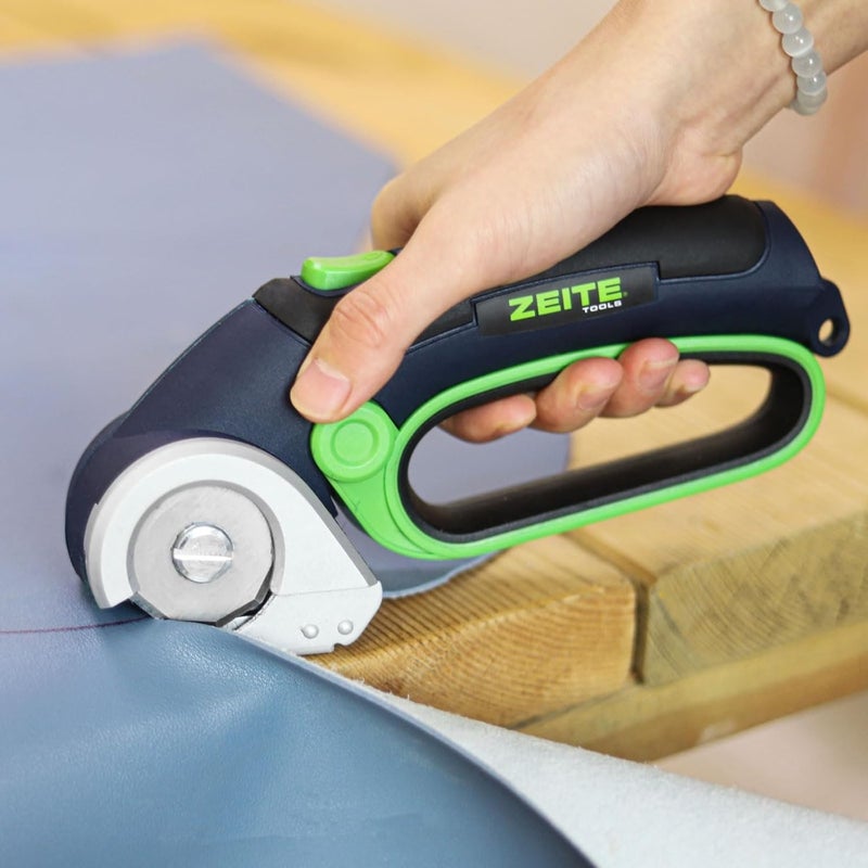 zeite 4V Cordless Electric Scissors,Cardboard Cutter with 2 Blades,Storage Box,USB Charging Cable,Power Rotary Cutter,Max Cutting 1/4",for Cardboard Box,Thin Carpet & Plastic, Easy to Hold and Safe - Image 5